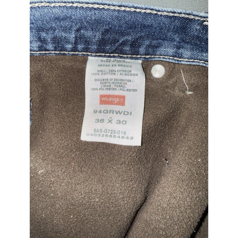 Men's Wranger Fleece Lined Carpenter Work Jeans Blue Size 36x30 - Picture 9 of 9